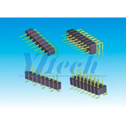 2.54*3.0双头针座 单排/双排 1*2P-1*40P/2*2P-2*40P 180度/90度/SMT PPS料